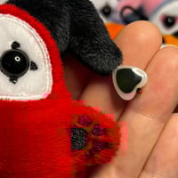 Image 4 of Jester Cat Plushie - Black/Red with Heart 