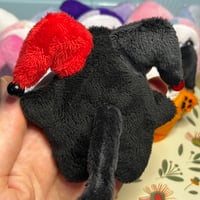 Image 3 of Jester Cat Plushie - Red/Black with Bead