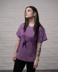 Image 1 of Dancing with my donuts! - Kézzel nyomott póló / Lila - acid washed /