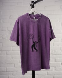 Image 2 of Dancing with my donuts! - Kézzel nyomott póló / Lila - acid washed /