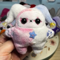 Image 1 of Jester Cat Plushie - Marble/White with Flowers