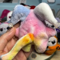 Image 4 of Jester Cat Plushie - Marble/White with Flowers