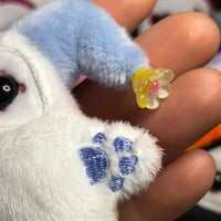 Image 5 of Jester Cat Plushie - Marble/White with Flowers