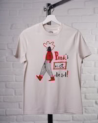 Image 1 of "Punk's not dead!" póló - kakas - vintage fehér