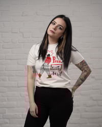 Image 3 of "Punk's not dead!" póló - kakas - vintage fehér