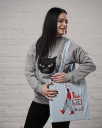 Image 2 of "Punk's not dead!" tote bag - kakas - kék