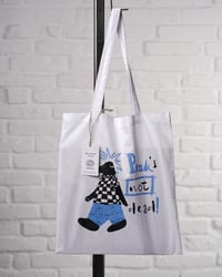 Image 1 of "Punk's not dead!" tote bag - süni - fehér