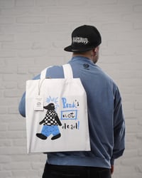 Image 2 of "Punk's not dead!" tote bag - süni - fehér