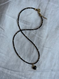 Image 2 of Onyx with Onyx Heart Charm Choker