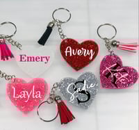 Personalized Heart Glitter Keyring (see product subscription)
