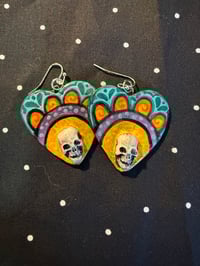 Heart with skull earrings 