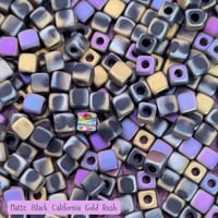 Image 6 of Czech 6/0 Cubix Cube Beads (4mm) – Metallic [COLOR] – 25 or 50 Count