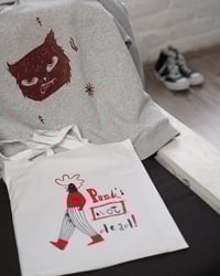 Image 1 of Handprinted pulcsi + totebag - kedvezményes szett no.3