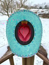 Image 13 of “High Stakes Darling” Cowboy Hat with Tooled Paisley Leather