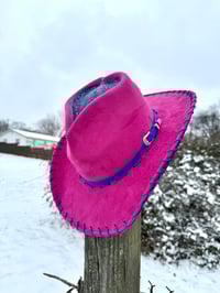 Image 7 of “Hotshot Cowgirl” Cowboy Hat with Tooled Paisley Leather