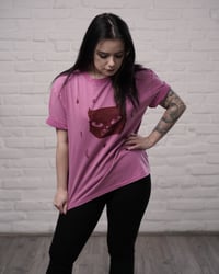 Image 1 of Strange Smile - Handprinted - acid washed - pink