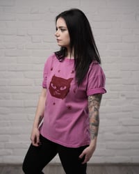 Image 4 of Strange Smile - Handprinted - acid washed - pink