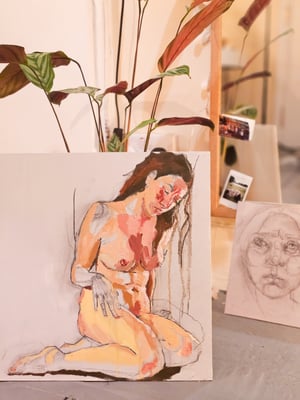 Image of Felt a bit down, but I'm doing OK *Original painting *please read description