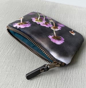 Image of Sea thrift, velvet zipper purse - fits cards