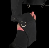 Image 5 of Cropped hooded long sleeve gothic vampire bondage shirt