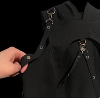 Image 4 of Cropped hooded long sleeve gothic vampire bondage shirt