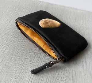 Image of Moon, velvet zipper purse - fits cards