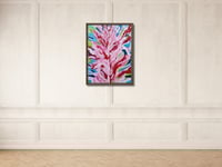 Image 1 of pink alien abstract flower ART Fine art giclee floral prints, Framed, NOT ai