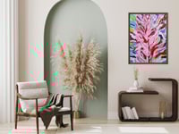 Image 2 of pink alien abstract flower ART Fine art giclee floral prints, Framed, NOT ai