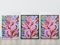 Image 5 of pink alien abstract flower ART Fine art giclee floral prints, Framed, NOT ai