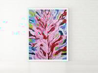 Image 3 of pink alien abstract flower ART Fine art giclee floral prints, Framed, NOT ai