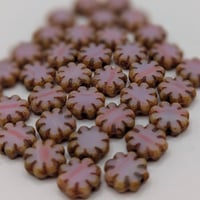 Image 2 of Czech Table Cut Flower Beads (9x9mm) – Luster Finish – 10pc Pack (Choose Color)