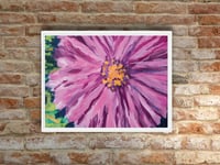 Image 4 of Large pink flower Abstract Floral ART Giclee Print,  Framed. NOT ai