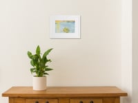 Image 2 of Watercolor Pancake Octopus framed and matted Print – Ocean Nursery Wall Art