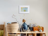 Image 4 of Watercolor Pancake Octopus framed and matted Print – Ocean Nursery Wall Art