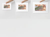 Image 7 of Watercolor Australian Bush framed Print - Gum Tree Clearing Landscape