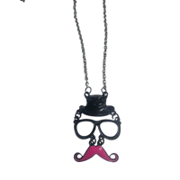 Image 2 of mustache face necklace