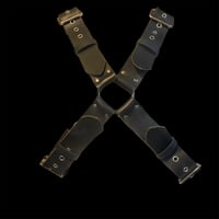 Image 1 of Heavy duty distressed leather bondage chest apocalypse harness