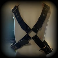 Image 4 of Heavy duty distressed leather bondage chest apocalypse harness