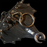 Image 3 of Stitch detailed batty spiked leather gothic collar