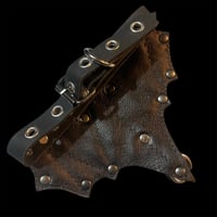 Image 4 of Stitch detailed batty spiked leather gothic collar