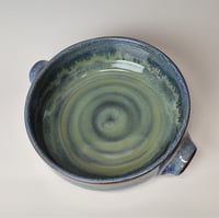 Image 5 of 8" Baking Dish with handles, Lichen with rim color (Green) 012026