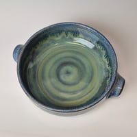 Image 4 of 8" Baking Dish with handles, Lichen with rim color (Green) 012026