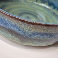 Image 7 of 8" Baking Dish with handles, Lichen with rim color (Green) 012026