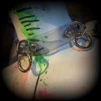 Image 3 of Crystal clear heavy duty vinyl triple ring bondage cyber goth collar