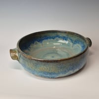 Image 2 of 8" Baking Dish with handles, Glacial Waters with rim color (Turquoise) 012026