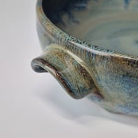 Image 7 of 8" Baking Dish with handles, Glacial Waters with rim color (Turquoise) 012026