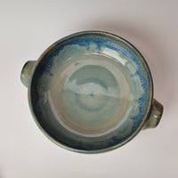 Image 6 of 8" Baking Dish with handles, Glacial Waters with rim color (Turquoise) 012026