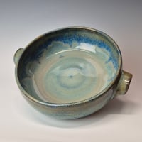 Image 3 of 8" Baking Dish with handles, Glacial Waters with rim color (Turquoise) 012026