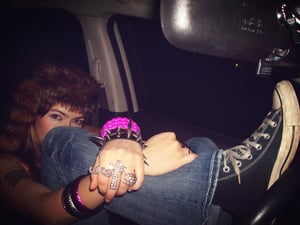 Image of rhinestone cross ring