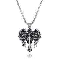 Image 2 of 👑The Armored Kingdom St Michael the Archangel Necklace-Detailed Winged Sword Pendant